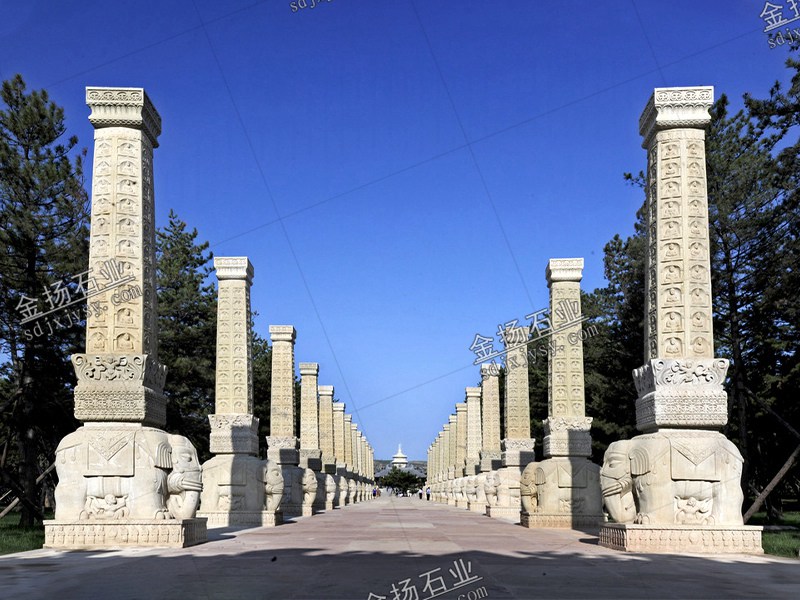 大象文化柱雕塑