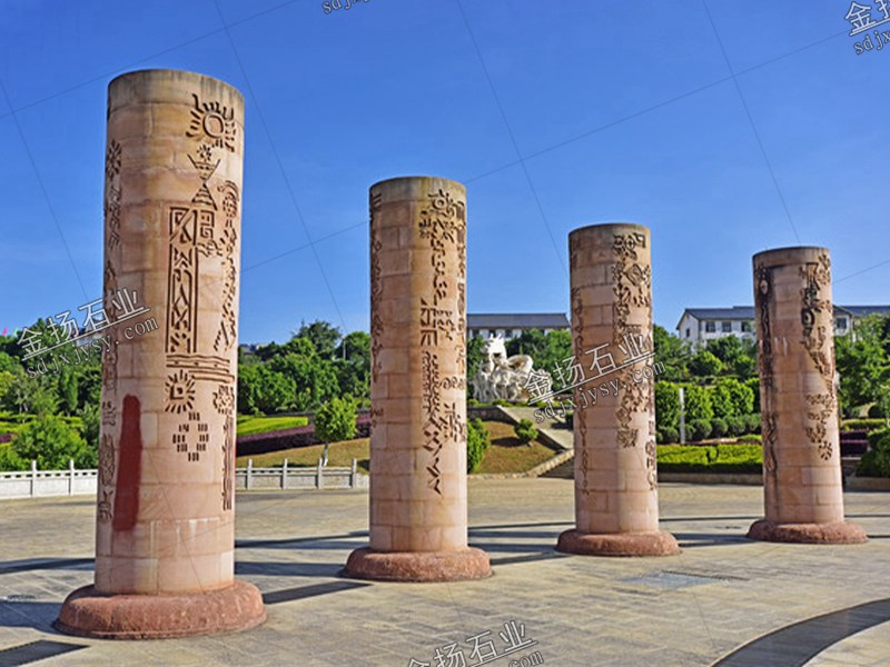 花岗岩文化柱雕塑