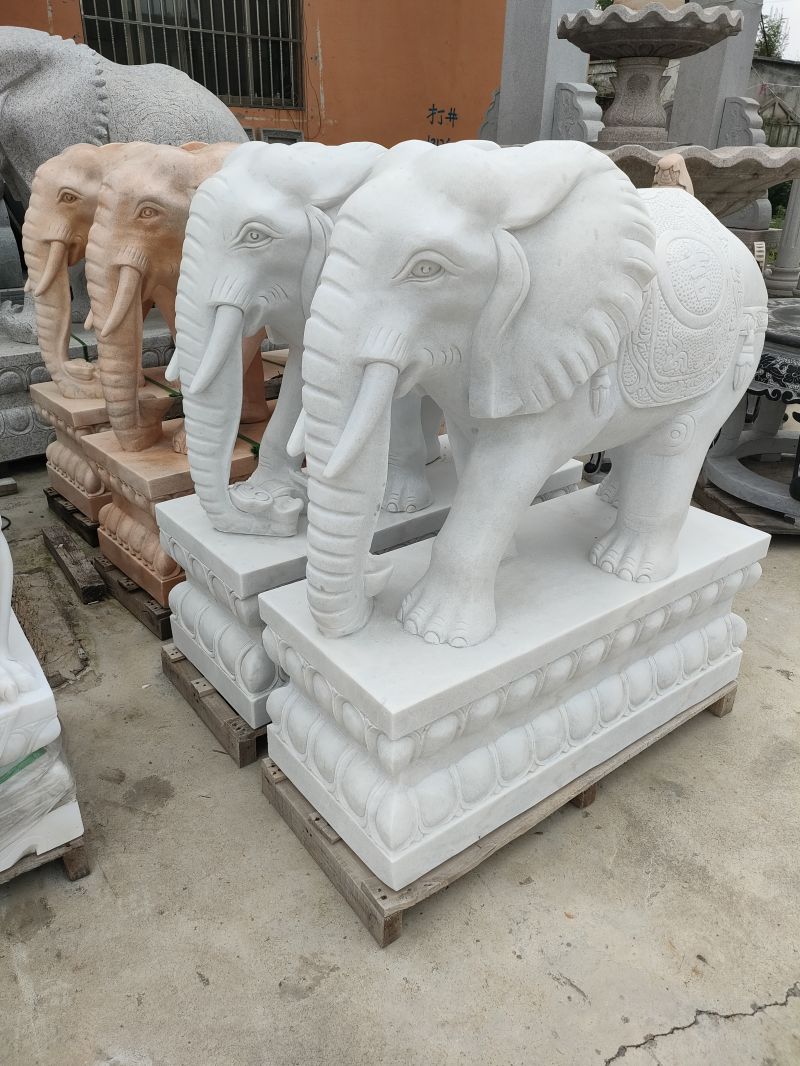 汉白玉大象雕塑