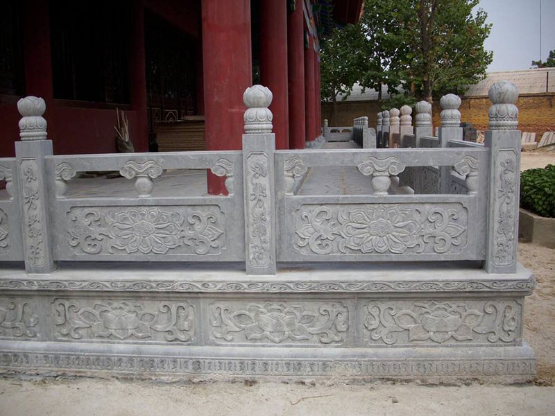 寺庙青石石护栏雕塑