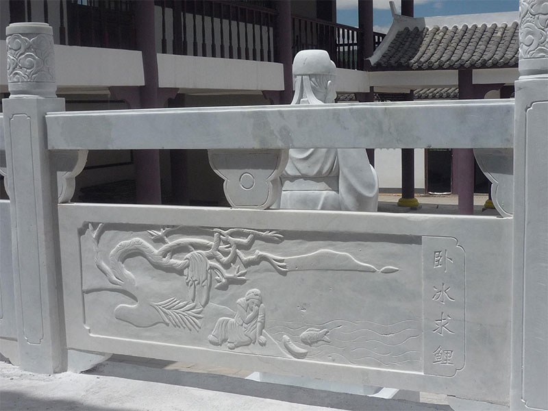 经典名著汉白玉护栏雕塑